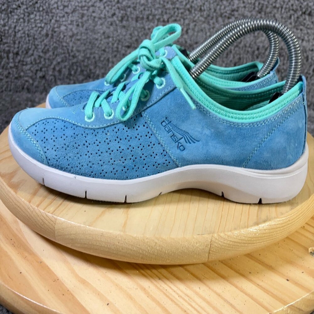 Dansko Elise Oxford Shoe Womens Size 6.5 Suede Blue Lace Up Comfort Sneakers
